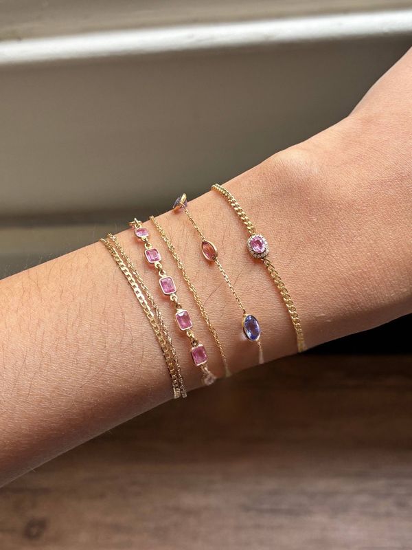 Pink Sapphire Halo Bracelet