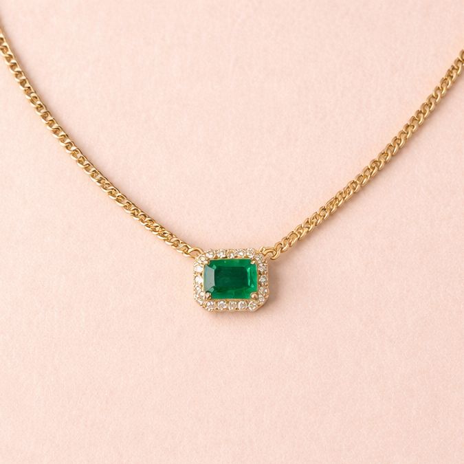 Solitaire Emerald Necklace