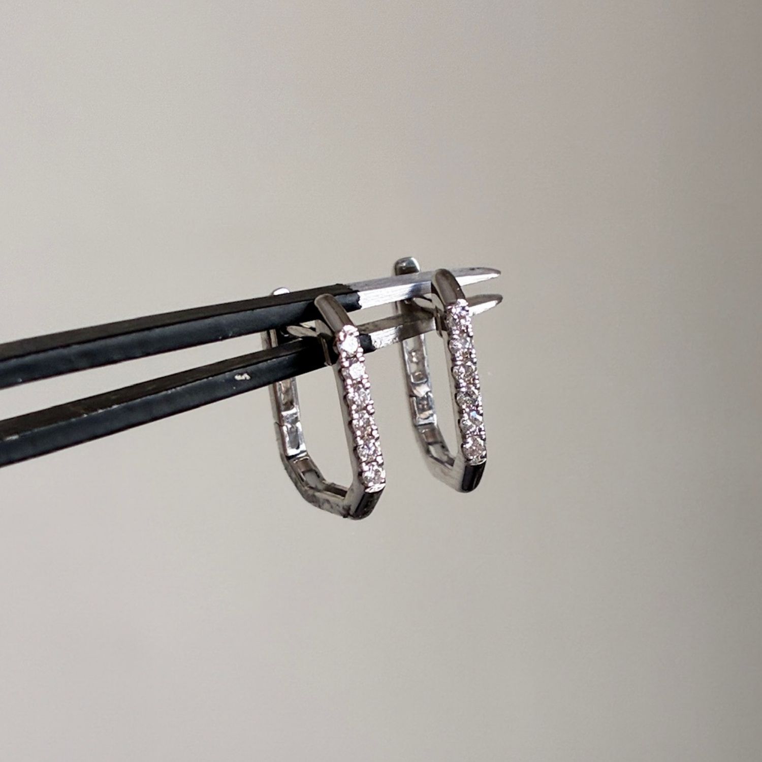 Diamond Angle Hoops