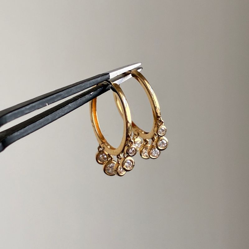 Diamond Dangle Hoops