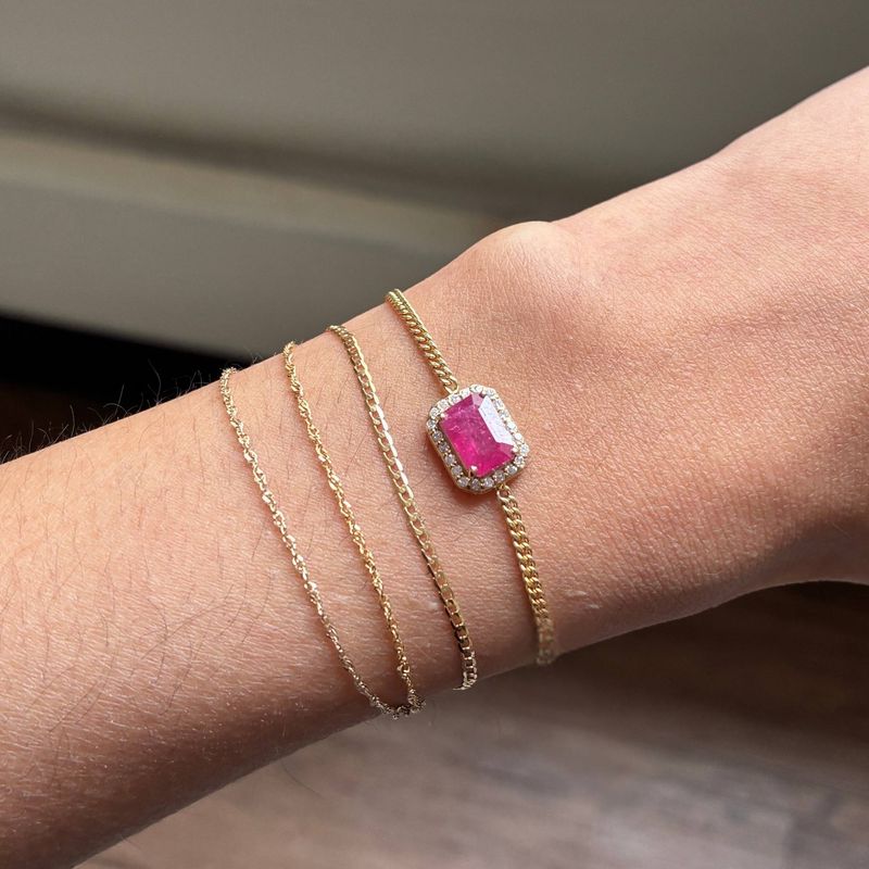 Ruby Halo Bracelet