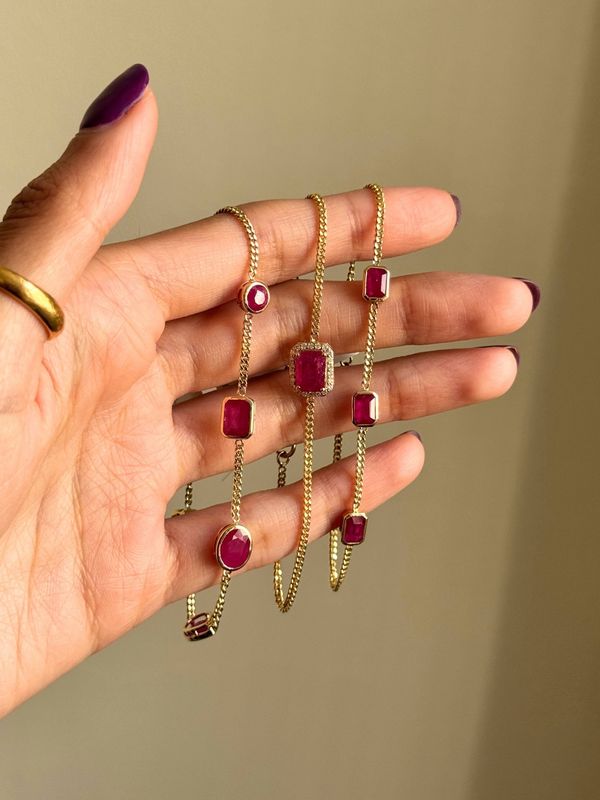Ruby Halo Bracelet