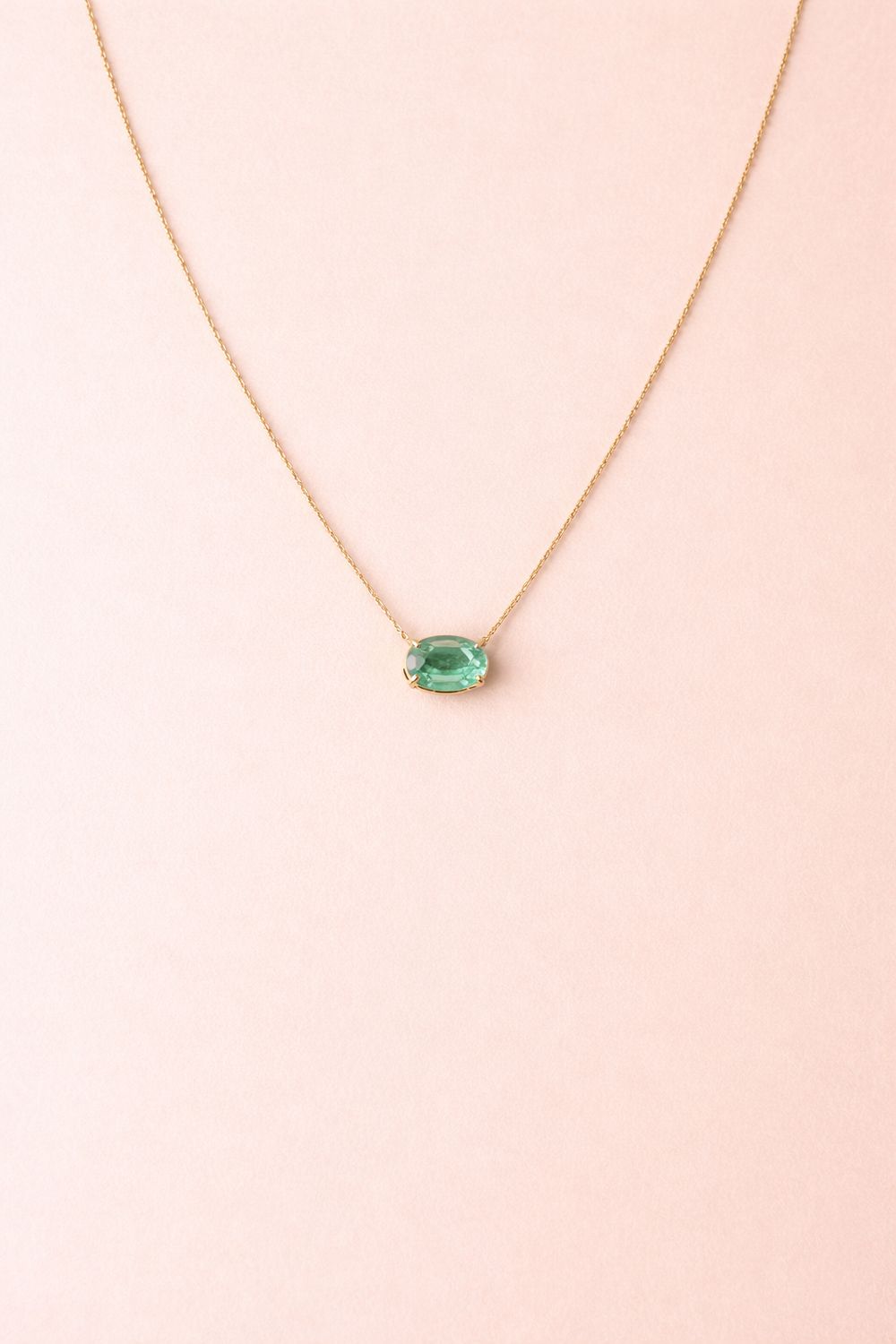 Oval Emerald Necklace