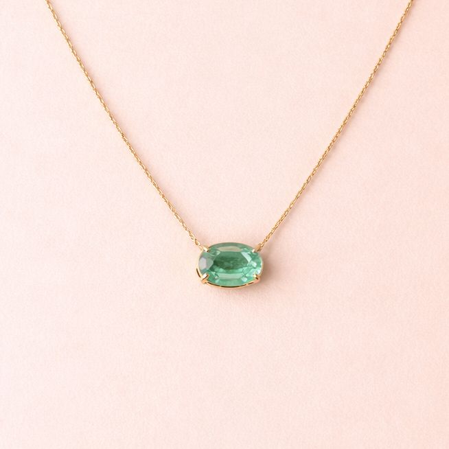 Oval Emerald Necklace