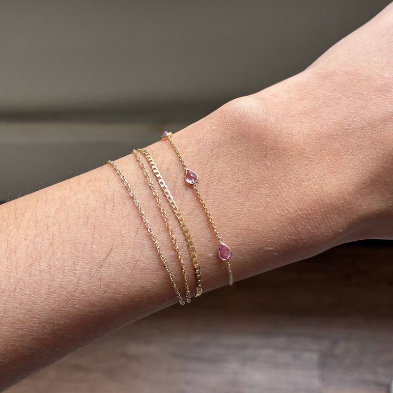 Pink Sapphire Teardrop Bracelet
