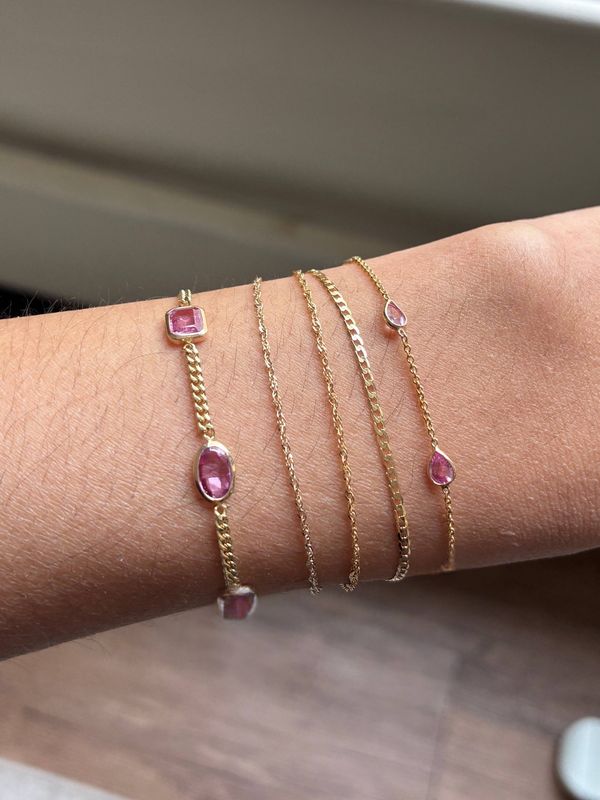 Pink Sapphire Teardrop Bracelet