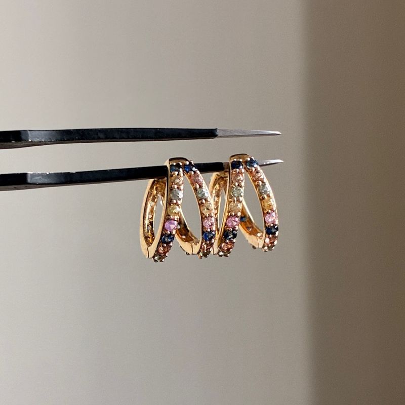 Sapphire Double Hoops