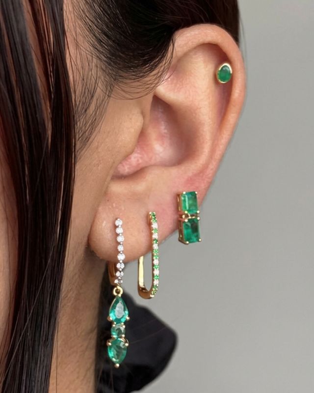 Emerald Block Studs
