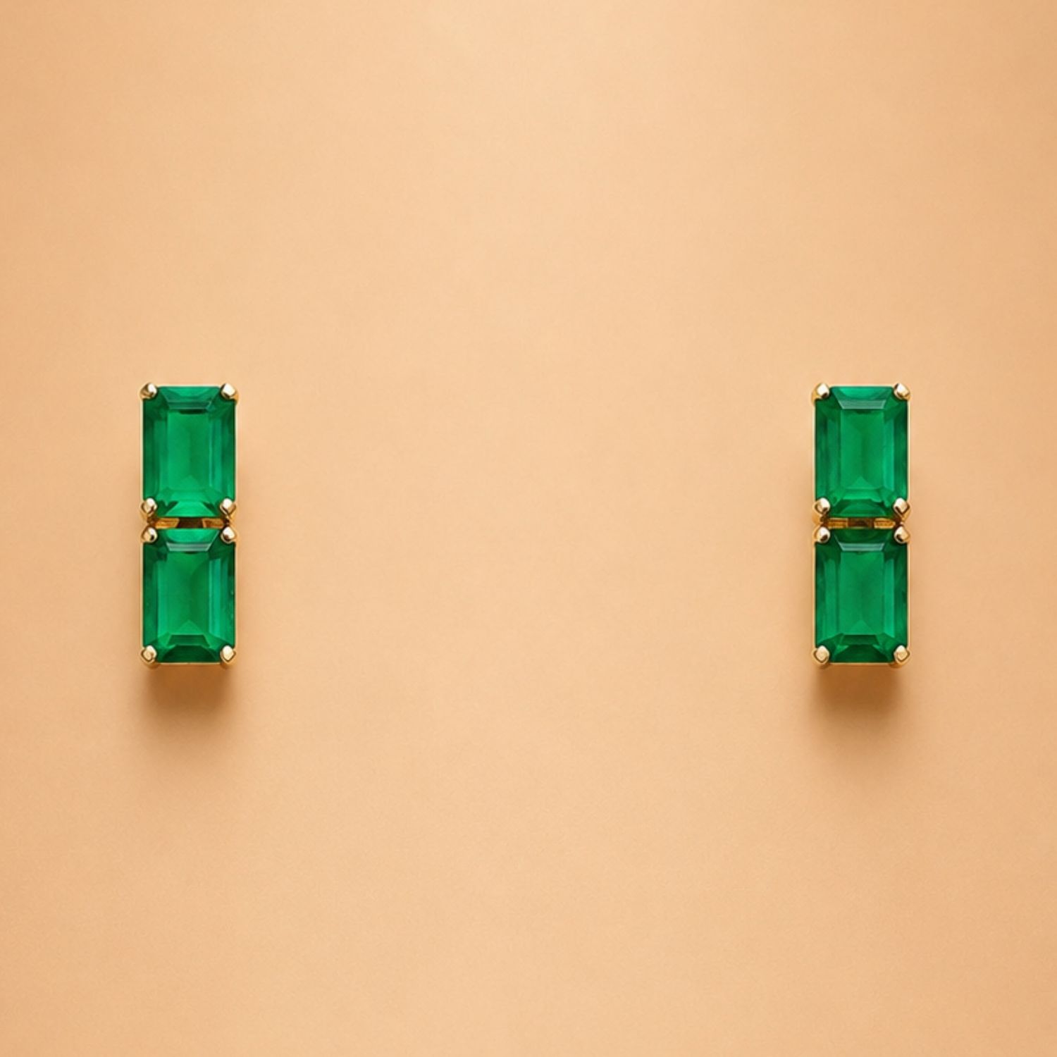 Emerald Block Studs