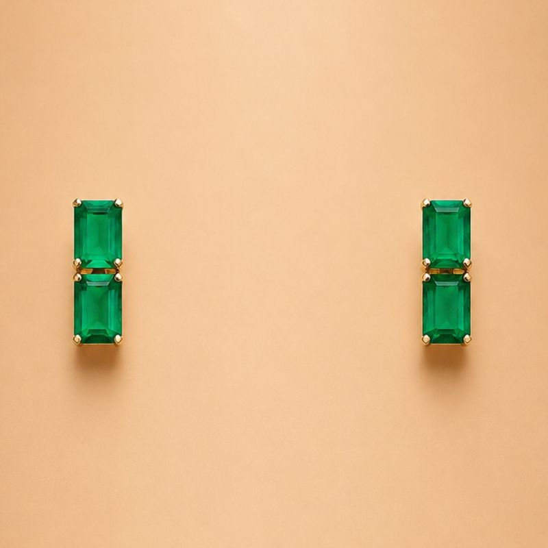 Emerald Block Studs