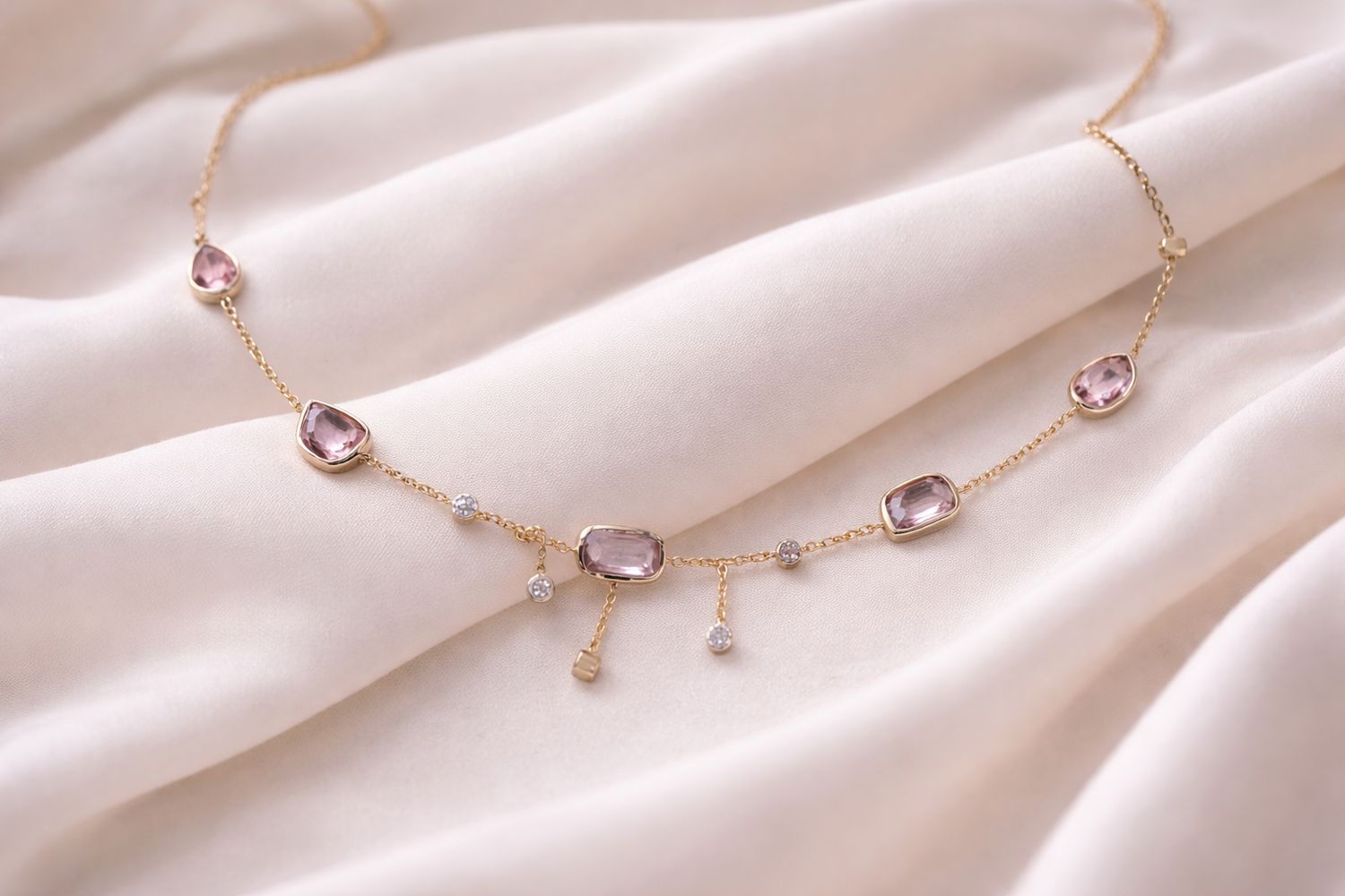 Pink Sapphire Princess Necklace