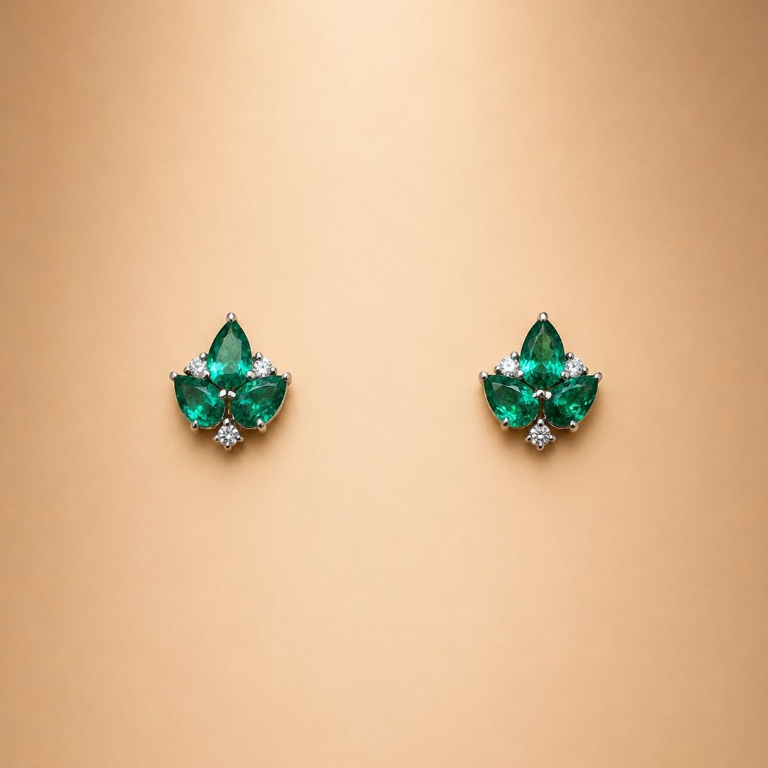 Emerald Leaf Studs