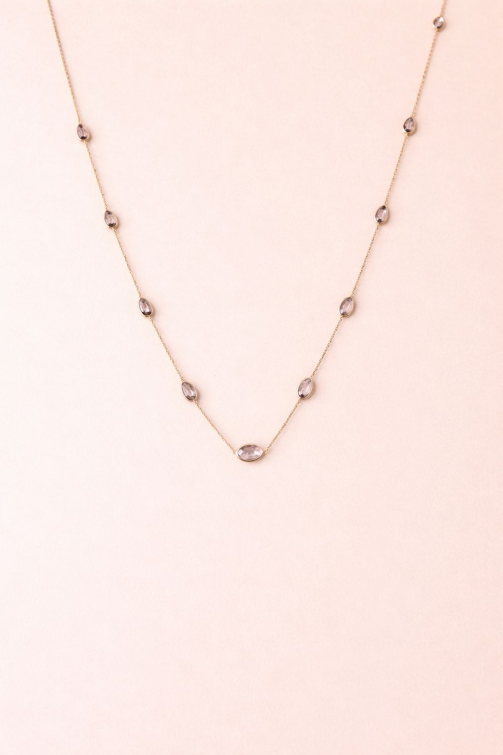 Multi Pink Sapphire Station Necklace