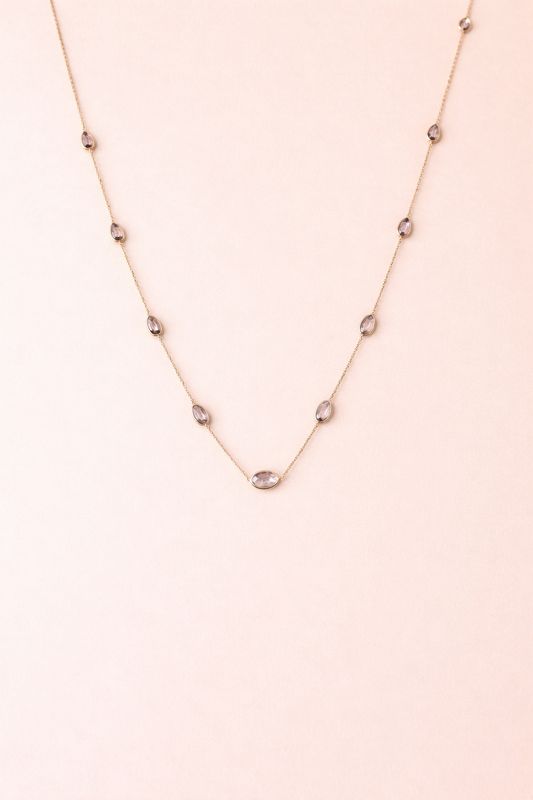 Multi Pink Sapphire Station Necklace