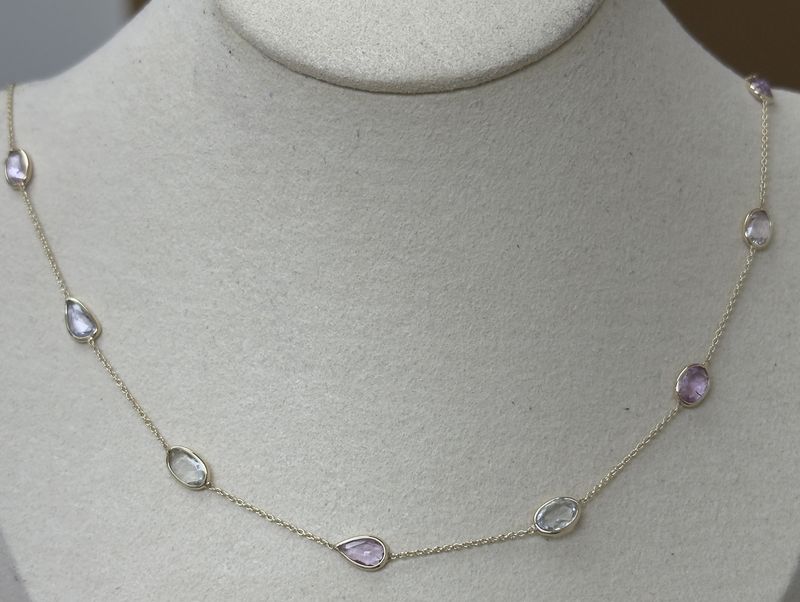 Multi Sapphire Station Necklace