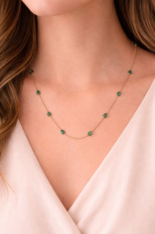 Large Emerald Stationary Necklace