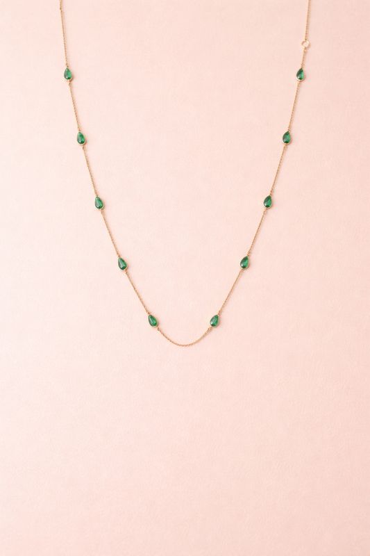 Large Emerald Stationary Necklace