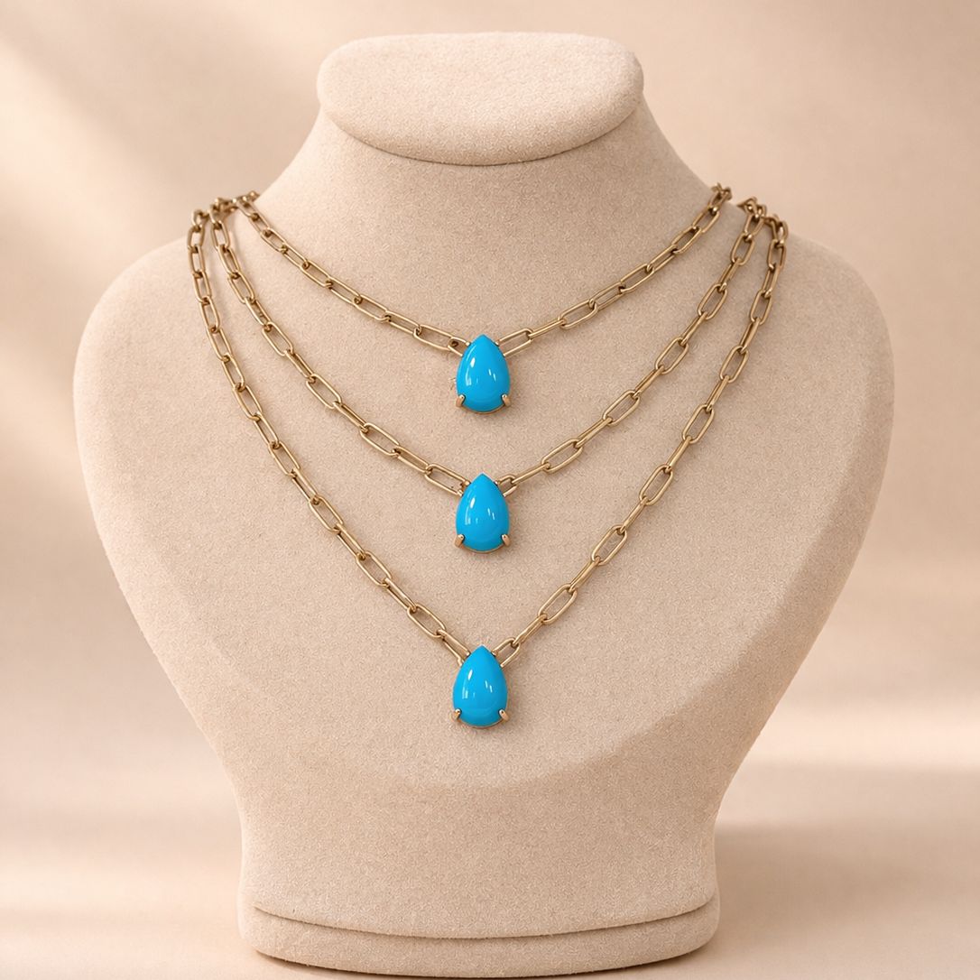 Turquoise Paperclip Necklace