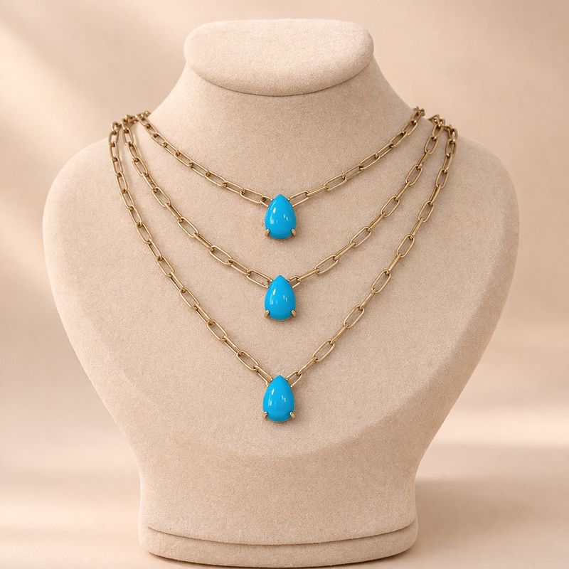 Turquoise Paperclip Necklace