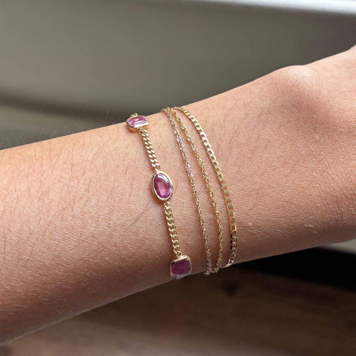 Pink Sapphire Mosaic Bracelet