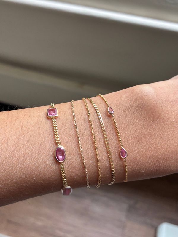 Pink Sapphire Mosaic Bracelet