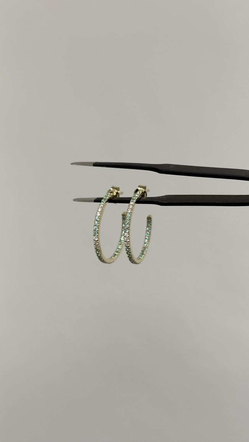 Candy Peekaboo Hoops, Colour: 14KY EM-0.73ct D-0.26ct/4.25g