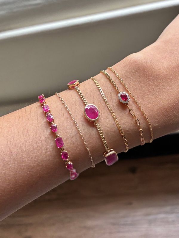 Half and Half Halo Bracelet