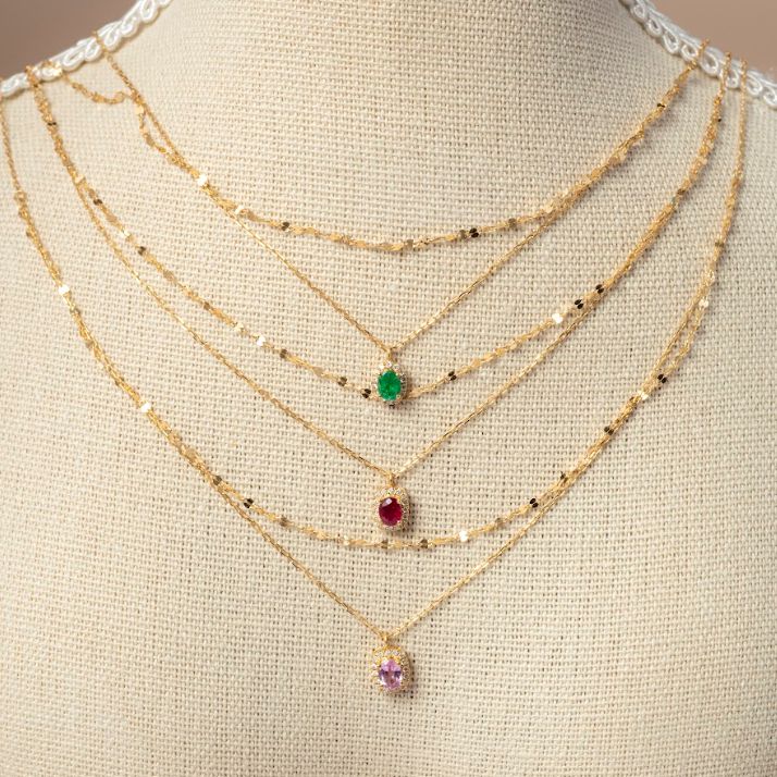 Double Layer Gemstone Necklace