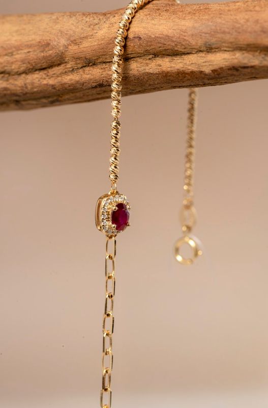 Half and Half Beaded Paperclip Halo Bracelet