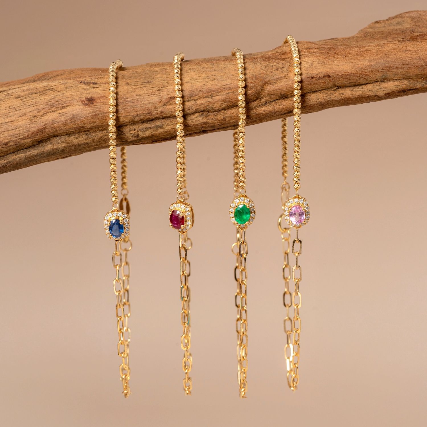 Half and Half Beaded Paperclip Halo Bracelet