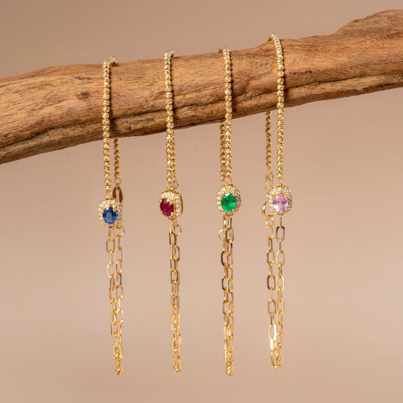 Half and Half Beaded Paperclip Halo Bracelet