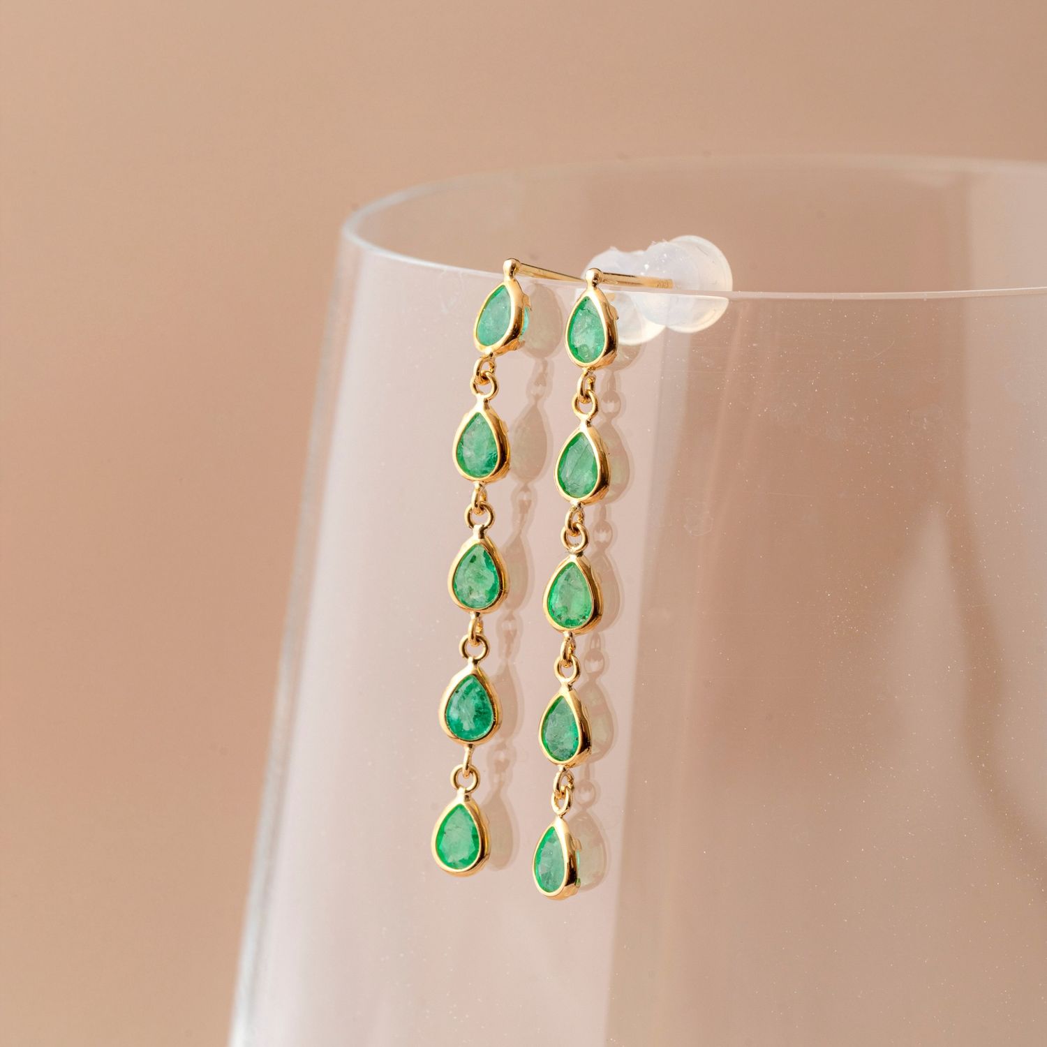 Teardrop Emerald Dangle