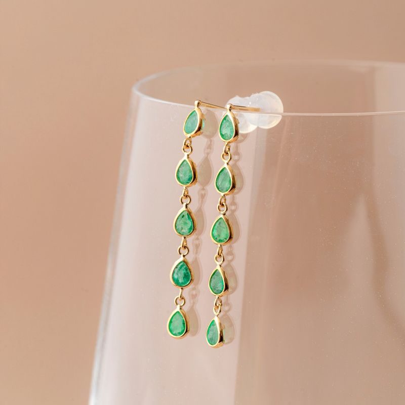 Teardrop Emerald Dangle