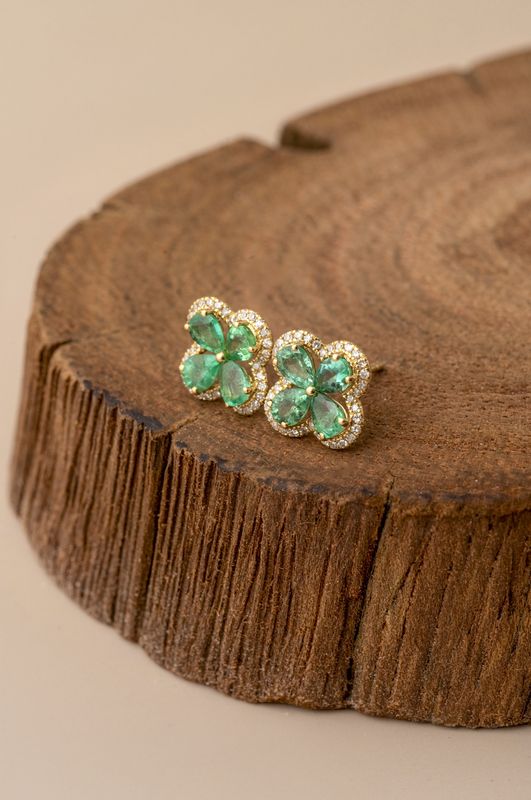 Clover Gemstone Earrings
