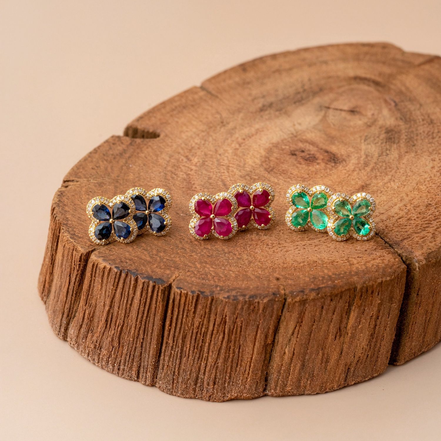 Clover Gemstone Earrings