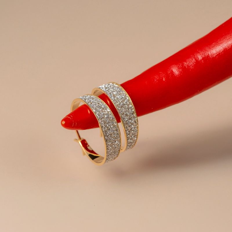 Golden Glitter Hoops