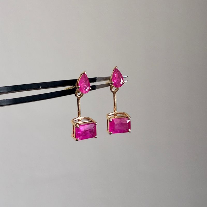 Gemstone Ear Jacket Studs