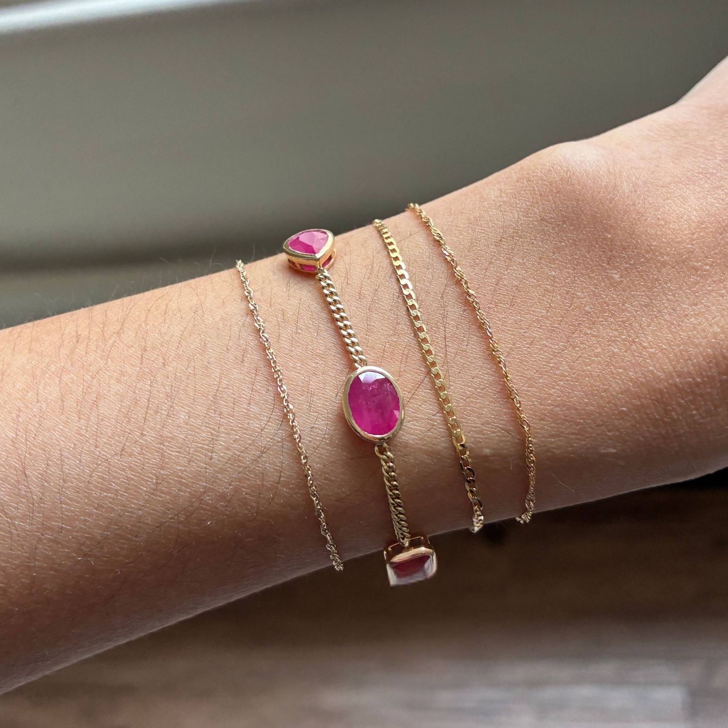 Fancy Ruby Station Bracelet