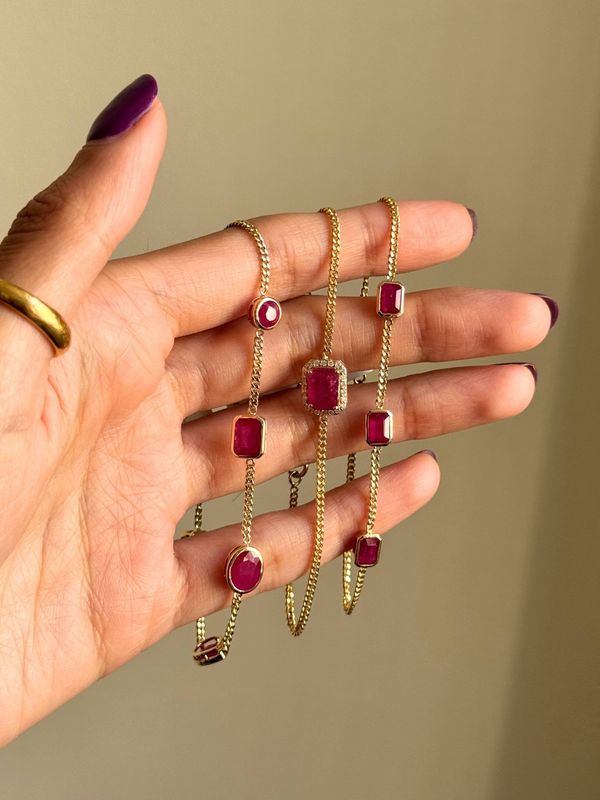 Fancy Ruby Station Bracelet