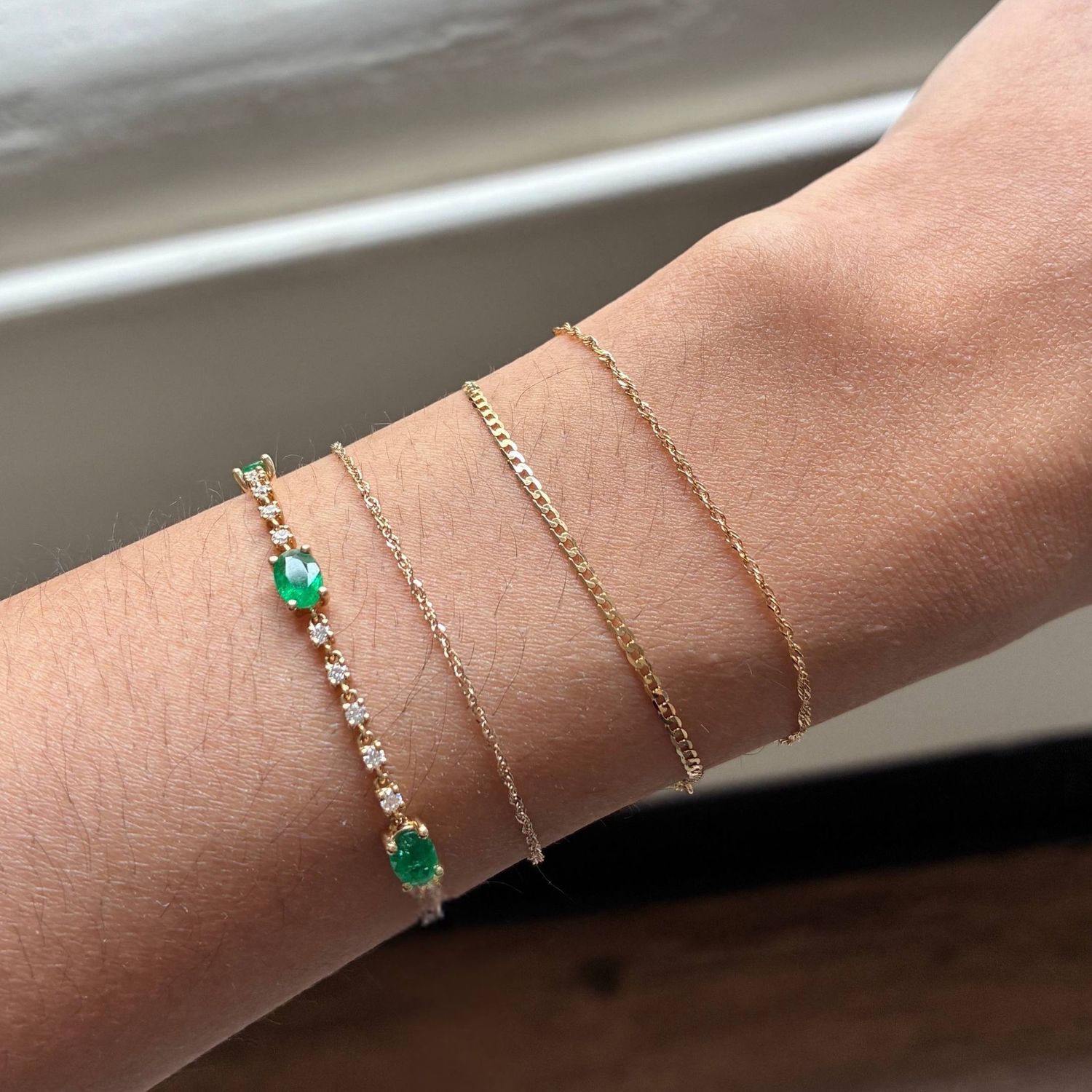 Gemstone Diamond Tennis Bracelet