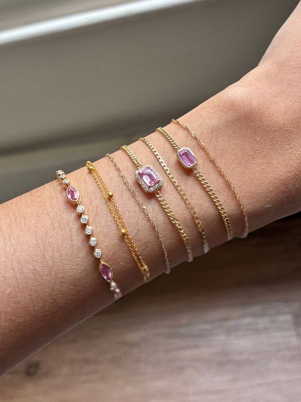 Pink Sapphire Bezel Bracelet