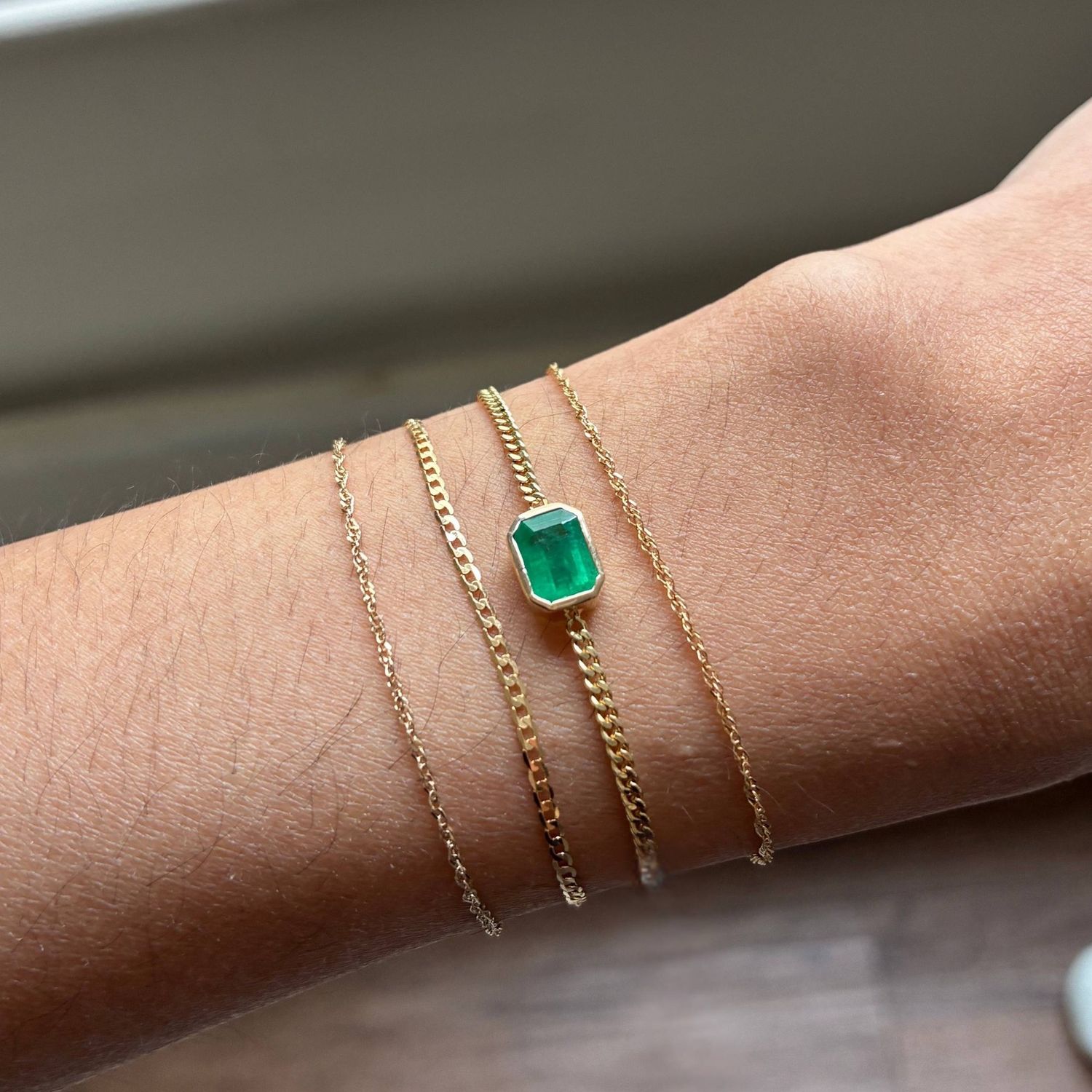 Emerald Bezel Bracelet