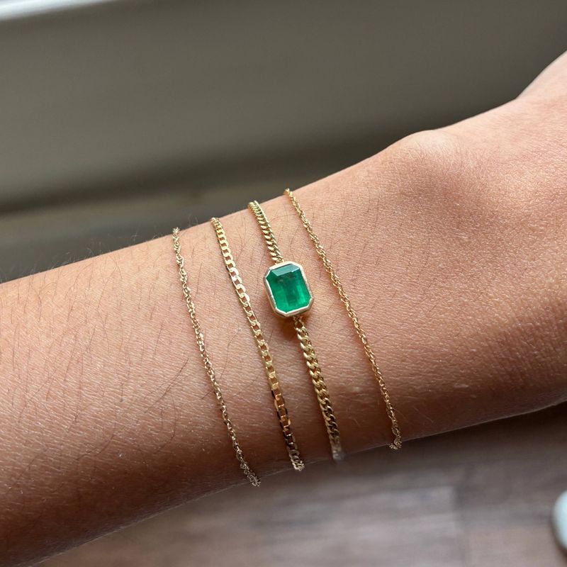 Emerald Bezel Bracelet