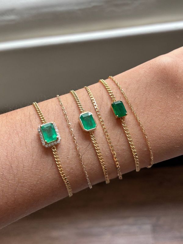 Emerald Bezel Bracelet