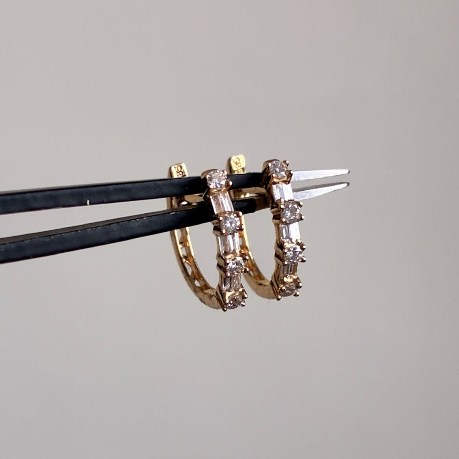 Mixed Diamond Mini Hoops