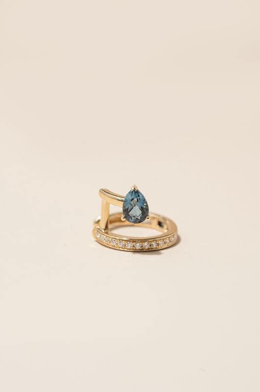 Floating Gemstone Ear Cuff
