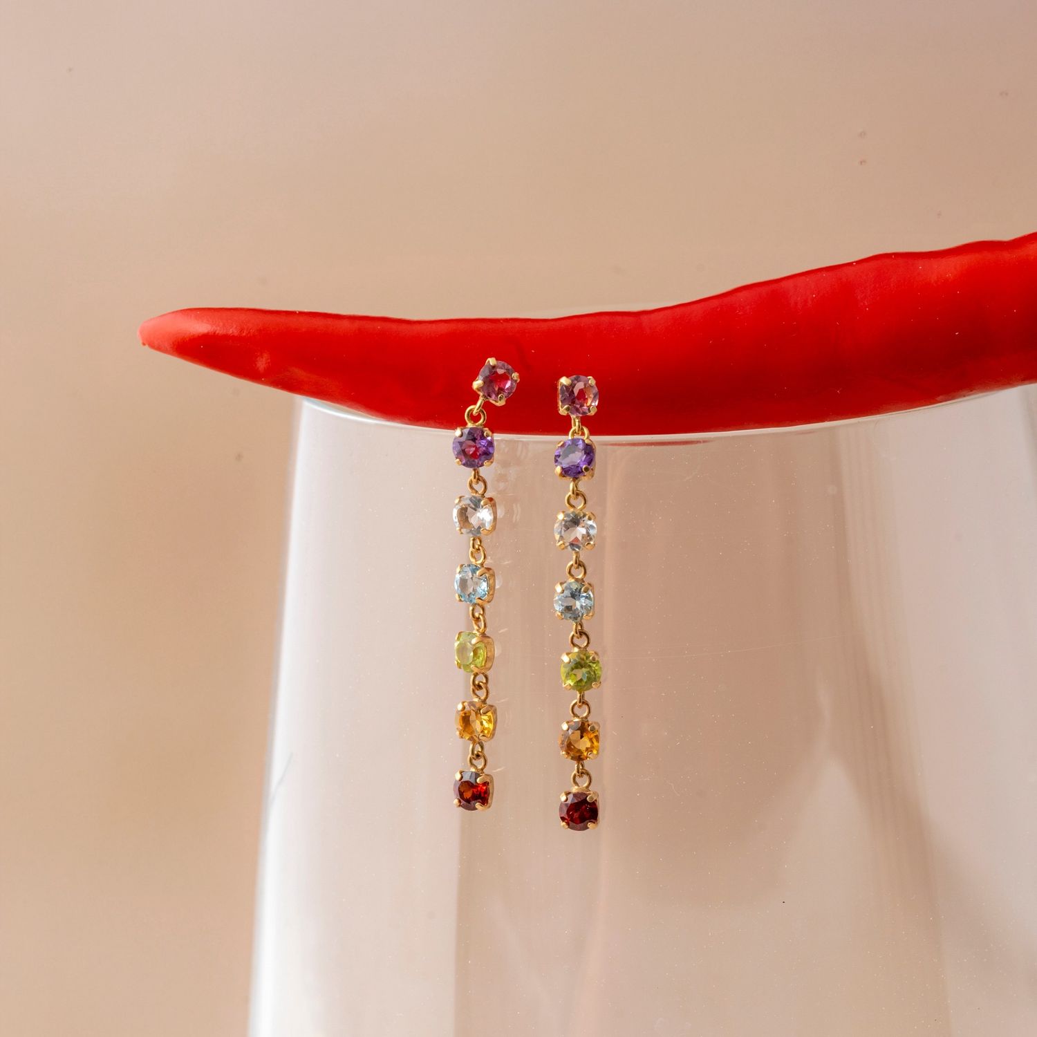 Rainbow Dangle Earrings