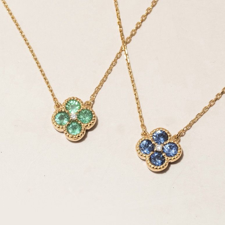 Gemstone Clover Necklace