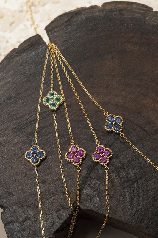 Gemstone Clover Bracelet