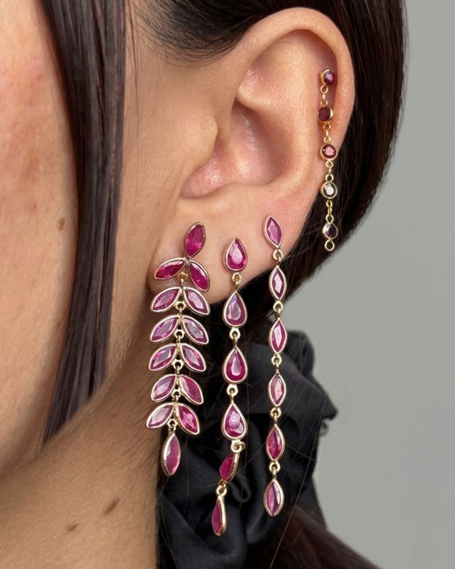Flower Chain Dangle Earrings